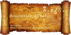 Kosztolicz Ábel névjegykártya