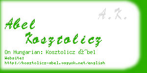 abel kosztolicz business card